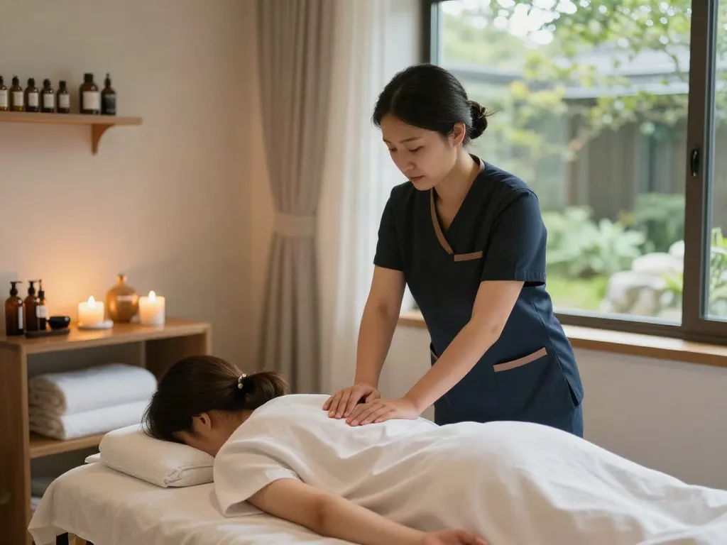 Exquisite 장안동출장마사지 service in a calming therapy room, showcasing relaxation and wellness for clients.